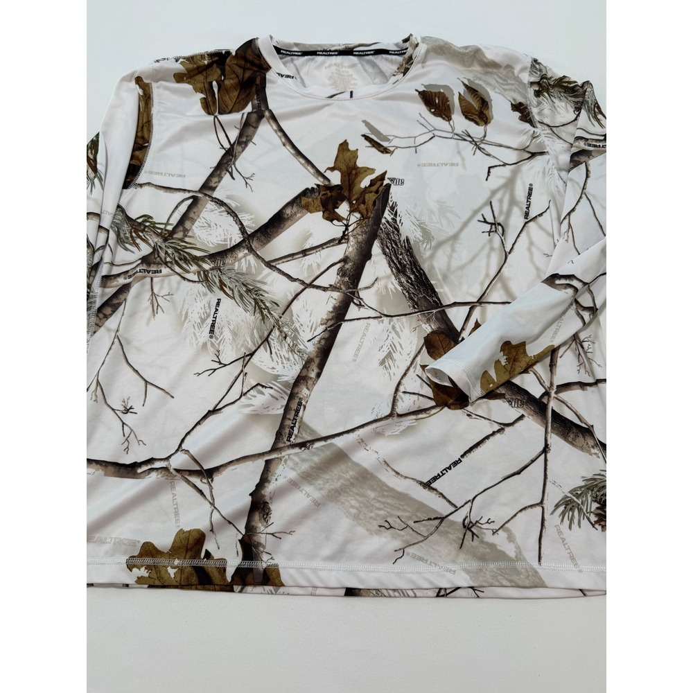 Realtree Kids XXL White Camo Long Sleeve Performance Shirt Hunting Top